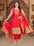 Premium Paithani Style Salwar Suit Set with Dupatta – Elegant Traditional Ethnic Wear for Women