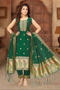 Mornee Paithani Style Designer Anarkali Dress with Dupatta