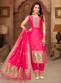 Mornee Paithani Style Designer Anarkali Dress with Dupatta
