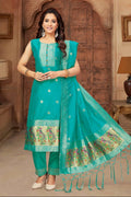 Mornee Paithani Style Designer Anarkali Dress with Dupatta